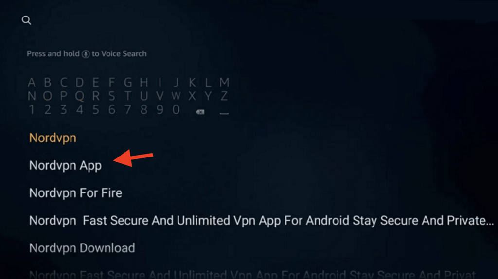 Search in Fire Stick
